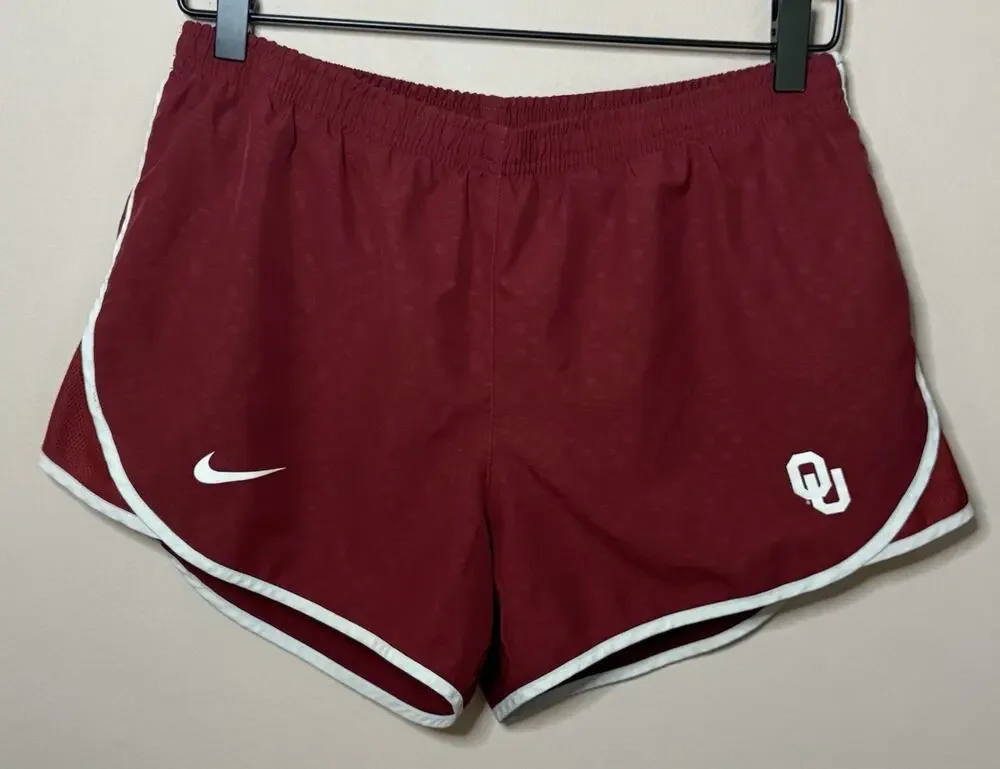 Nike Women’s OU Crimson Dri-FIT Shorts White Trim M Preowned